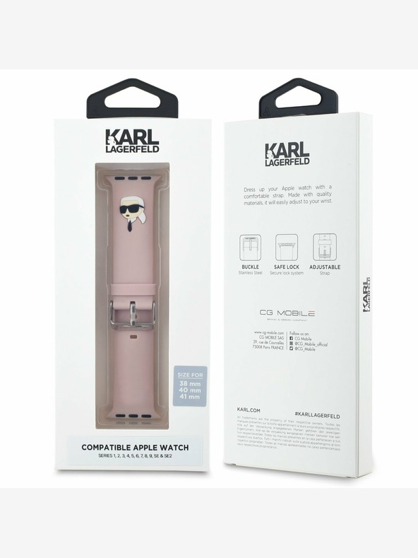 Karl Lagerfeld Karl Lagerfeld Karl Head NFT Řemínek pro Apple Watch 38/40/41 Pink