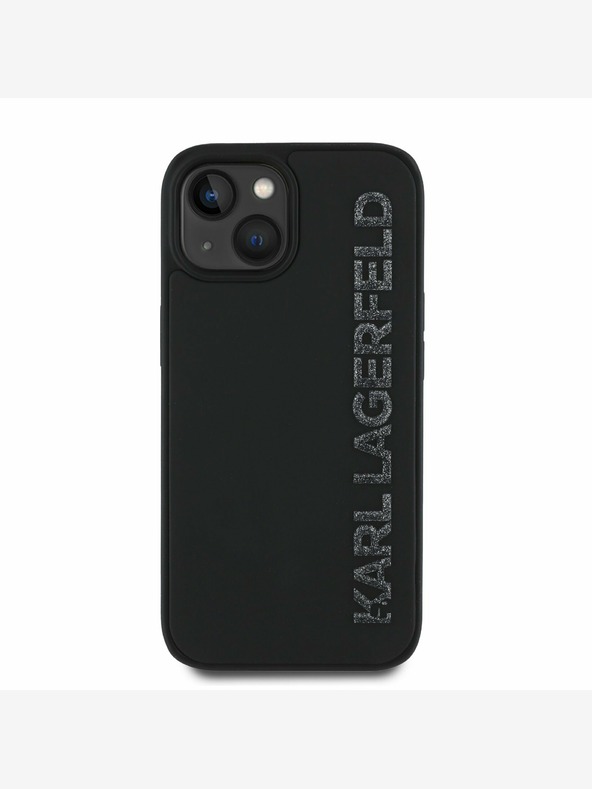Karl Lagerfeld Karl Lagerfeld 3D Rubber Glitter Logo Zadní Kryt pro iPhone 13 Black