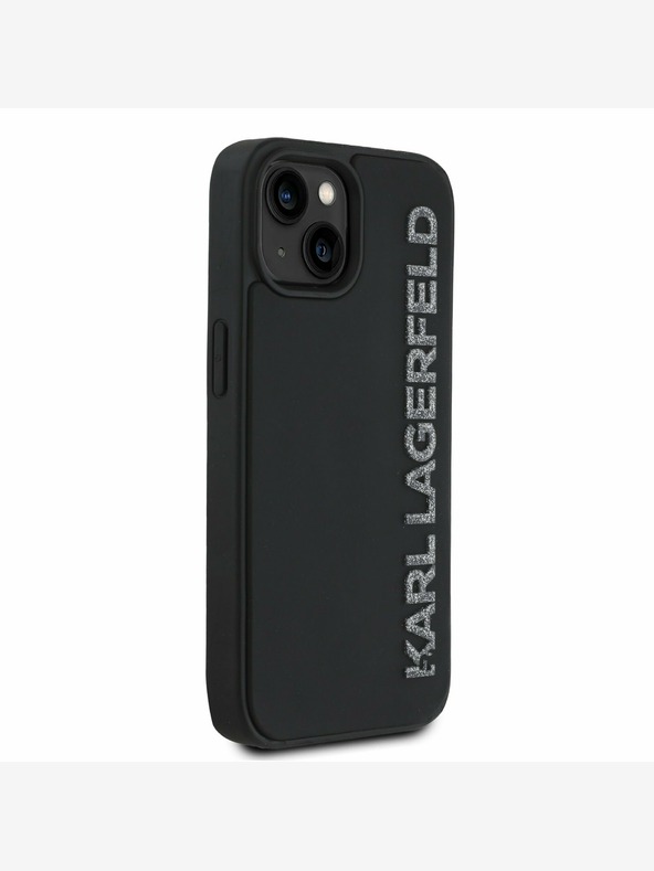 Karl Lagerfeld Karl Lagerfeld 3D Rubber Glitter Logo Zadní Kryt pro iPhone 13 Black