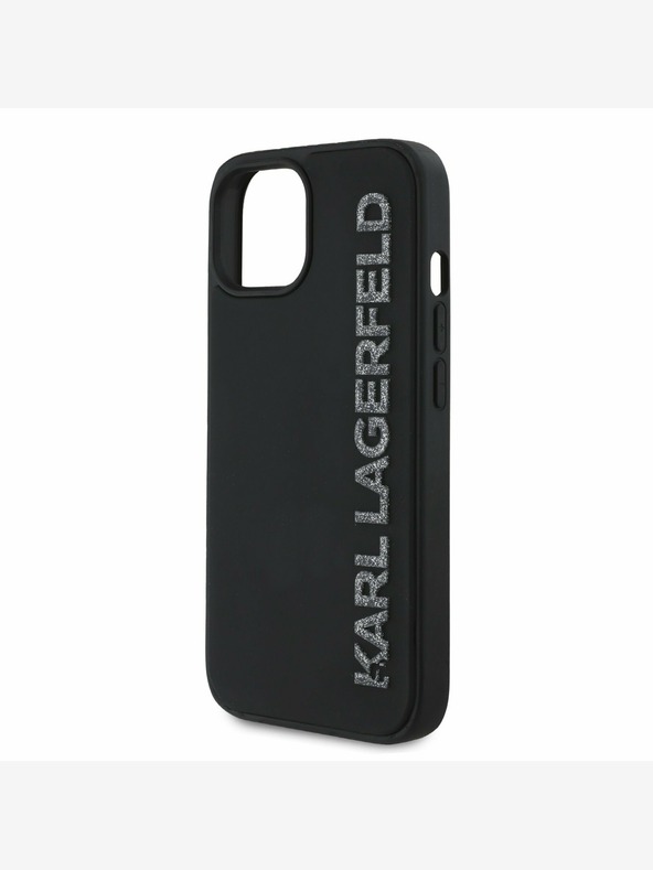 Karl Lagerfeld Karl Lagerfeld 3D Rubber Glitter Logo Zadní Kryt pro iPhone 13 Black