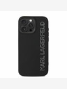 Karl Lagerfeld Karl Lagerfeld 3D Rubber Glitter Logo Zadní Kryt pro iPhone 15 Pro Black
