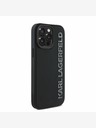 Karl Lagerfeld Karl Lagerfeld 3D Rubber Glitter Logo Zadní Kryt pro iPhone 15 Pro Black