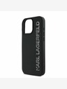 Karl Lagerfeld Karl Lagerfeld 3D Rubber Glitter Logo Zadní Kryt pro iPhone 15 Pro Black