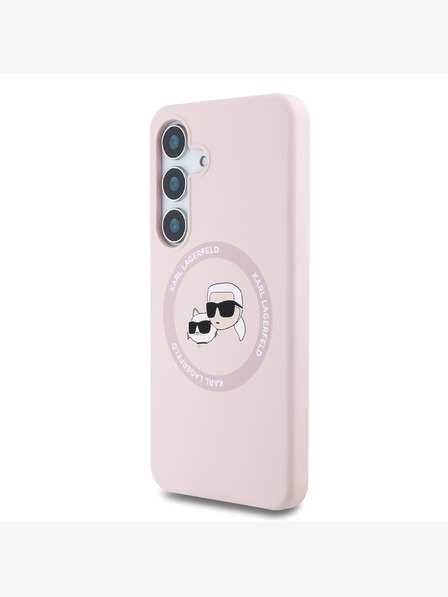 Karl Lagerfeld Karl Lagerfeld Liquid Silicone K&CH Heads MagSafe Zadní Kryt pro Samsung Galaxy S25+ Pink
