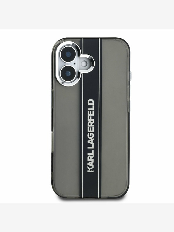 Karl Lagerfeld Karl Lagerfeld IML Stripe Logo Zadní Kryt pro iPhone 16 Black
