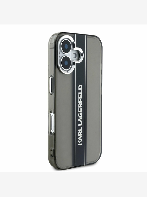 Karl Lagerfeld Karl Lagerfeld IML Stripe Logo Zadní Kryt pro iPhone 16 Black