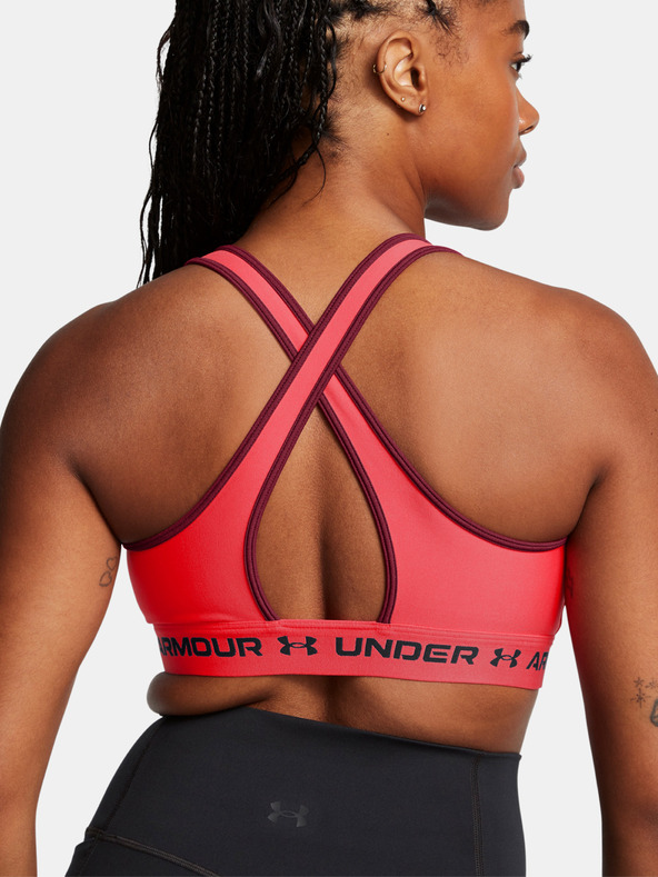 Under Armour Dámská podprsenka Under Armour Crossback Mid Bra-RED