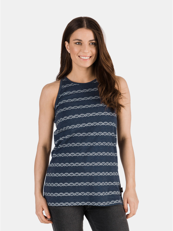 Sam 73 Tmavě modré dámské vzorované tílko SAM 73