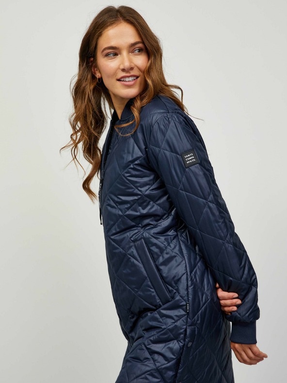 Sam 73 Tmavě modrý dámský prošívaný kabát Sam 73