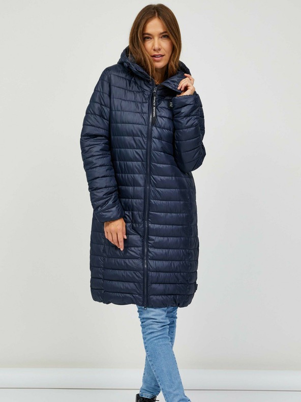 Sam 73 Tmavě modrý dámský prošívaný kabát Sam 73