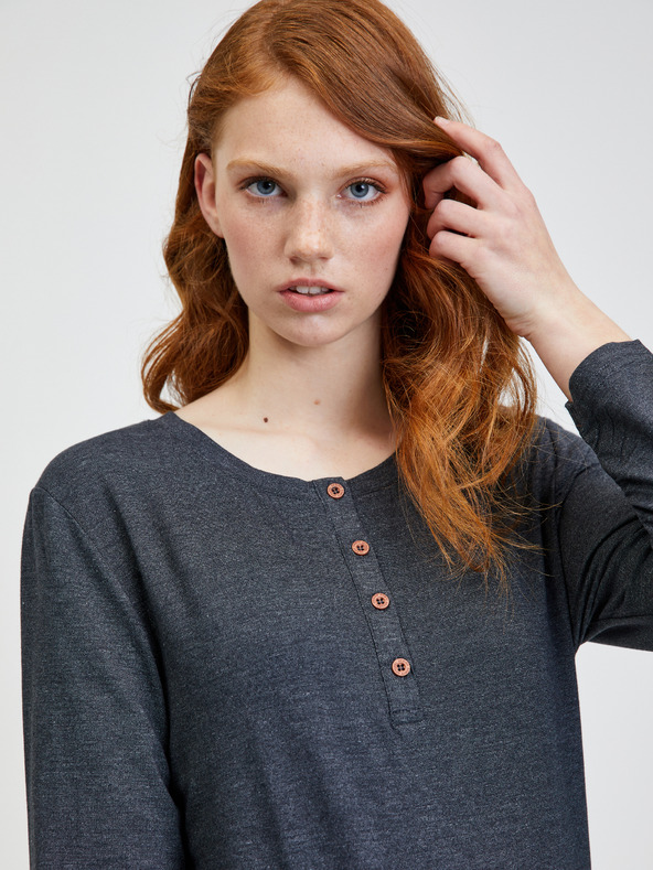 Sam 73 Tmavě šedé žíhané dámské tričko SAM 73