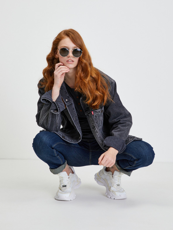 Sam 73 Tmavě šedé žíhané dámské tričko SAM 73