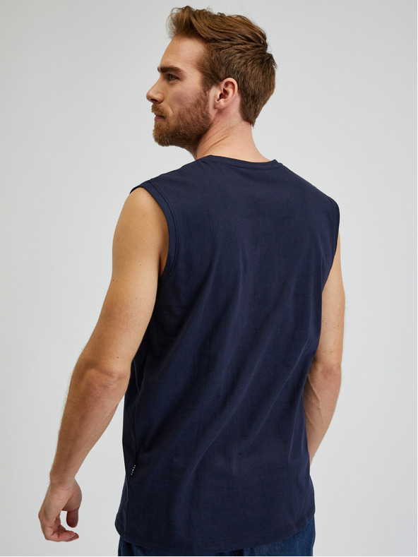 Sam 73 Tmavě modré pánské tílko s nápisem SAM 73 Edgar