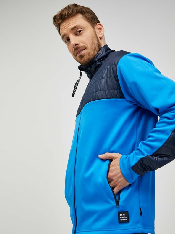 Sam 73 Modrá pánská mikina se zipem SAM 73 Judin