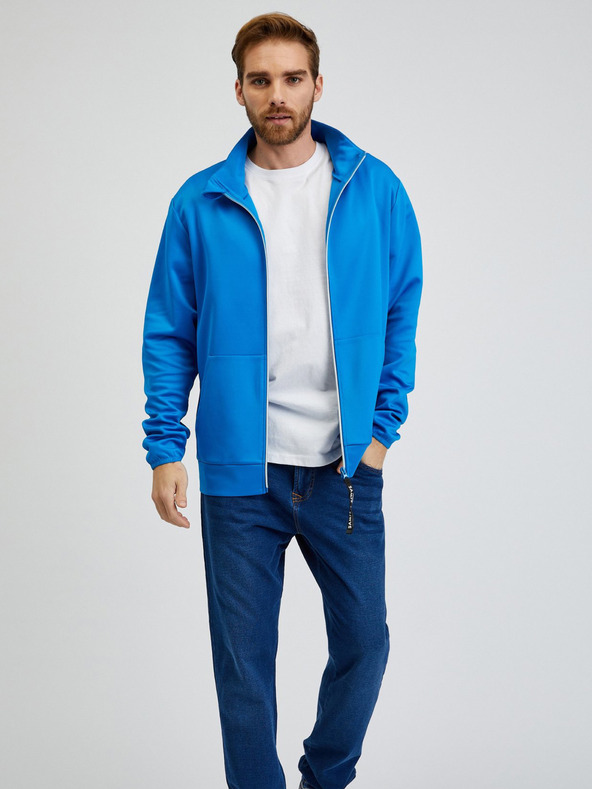 Sam 73 Modrá pánská mikina na zip SAM73 Stephen