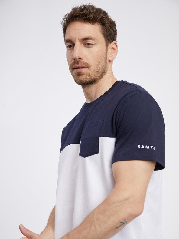 Sam 73 Modro-bílé pánské tričko SAM 73 Sirius