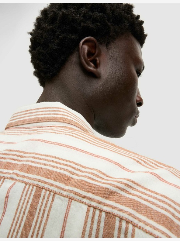 Marks & Spencer Pruhovaná košile z čisté bavlny, snadné žehlení Marks & Spencer oranžová