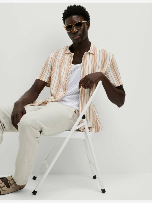 Marks & Spencer Pruhovaná košile z čisté bavlny, snadné žehlení Marks & Spencer oranžová