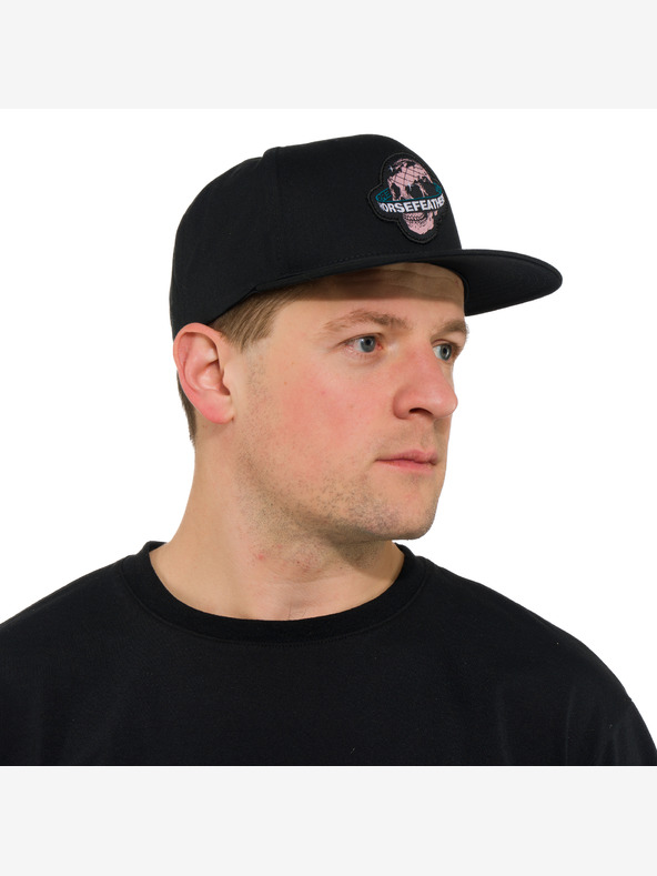 Horsefeathers Kšiltovka Skull - black HORSEFEATHERS