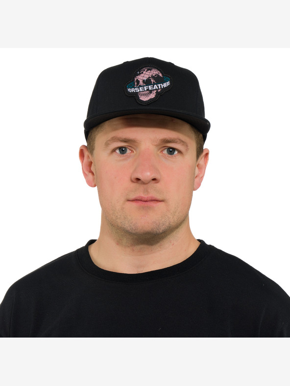 Horsefeathers Kšiltovka Skull - black HORSEFEATHERS