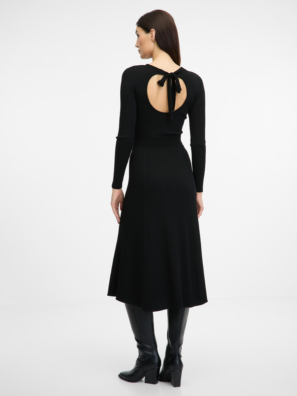 Orsay Černé dámské midi šaty ORSAY