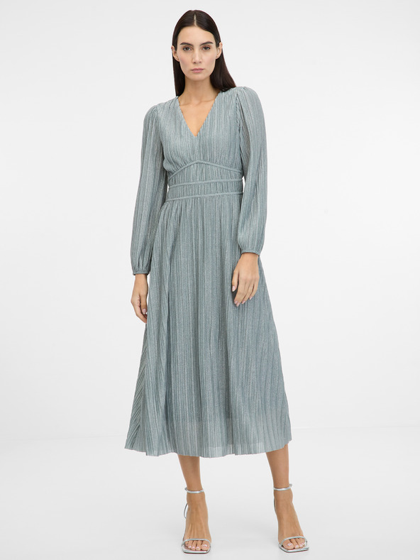 Orsay Stříbrné dámské midi šaty ORSAY