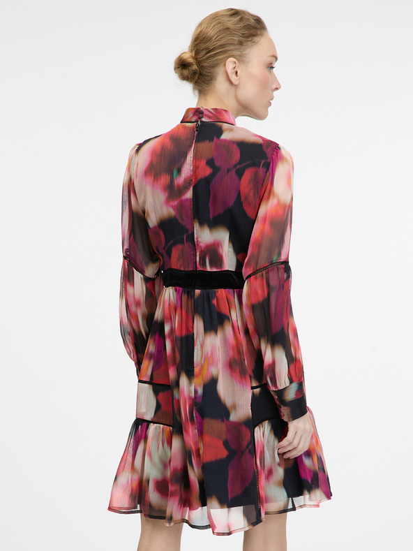 Orsay Červené vzorované dámské šaty ke kolenům ORSAY