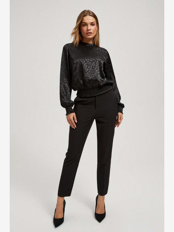 Moodo Černá košile s nabíranými rukávy Moodo