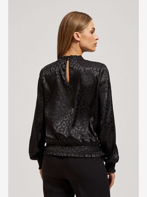 Moodo Černá košile s nabíranými rukávy Moodo