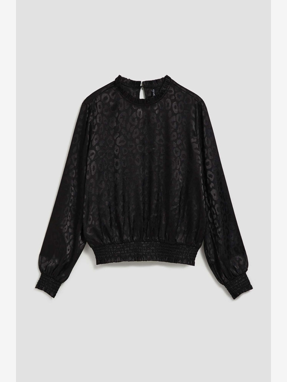 Moodo Černá košile s nabíranými rukávy Moodo