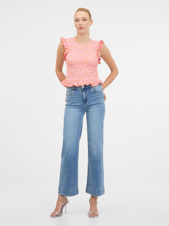 Orsay Růžové dámské tričko s krátkým rukávem ORSAY