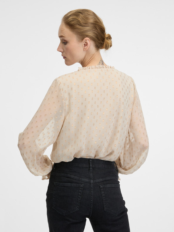 Orsay Béžová dámská halenka s dlouhým rukávem ORSAY