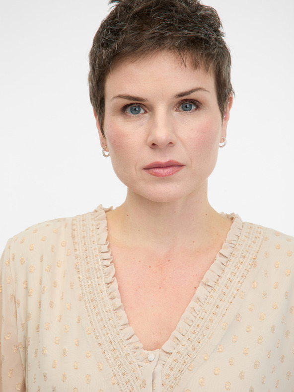 Orsay Béžová dámská halenka s dlouhým rukávem ORSAY