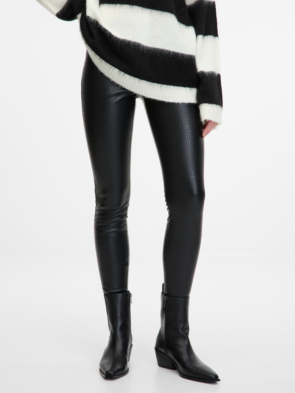 Orsay Černé dámské vzorované legíny ORSAY