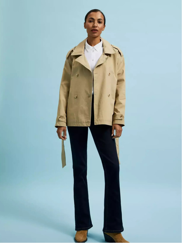 Moodo Béžový dámský krátký trenčkot Moodo