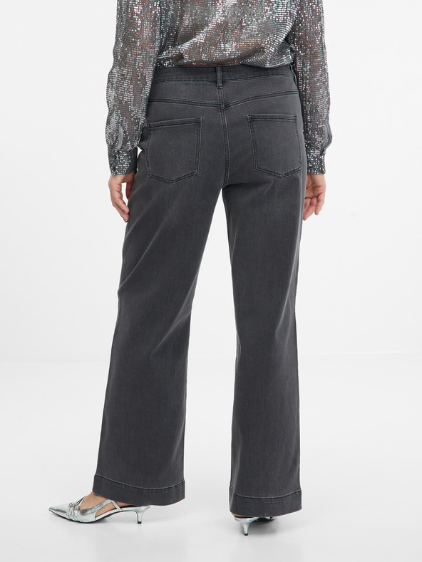 Orsay Tmavě šedé dámské wide leg džíny ORSAY