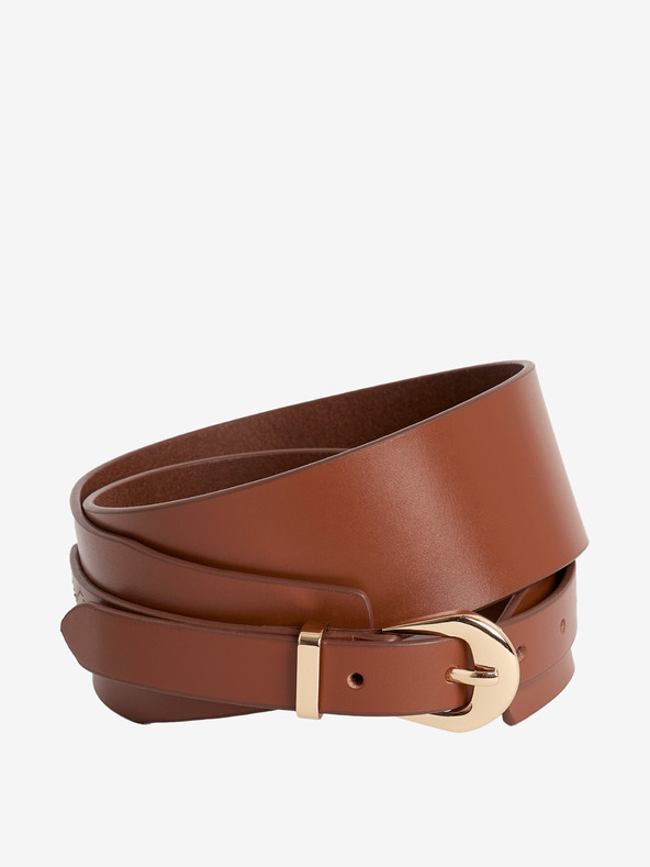 Marks & Spencer Široký kožený opasek Marks & Spencer hnědá