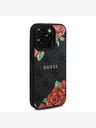 Guess Guess PU Leather 4G Roses MagSafe Zadní Kryt pro iPhone 16 Pro Black