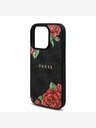 Guess Guess PU Leather 4G Roses MagSafe Zadní Kryt pro iPhone 16 Pro Black