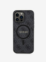 Guess Guess PU Leather 4G Colored Ring MagSafe Zadní Kryt pro iPhone 15 Pro Max Black