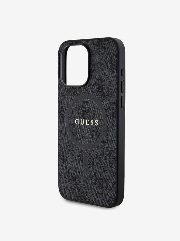 Guess Guess PU Leather 4G Colored Ring MagSafe Zadní Kryt pro iPhone 15 Pro Max Black
