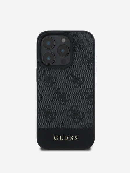 Guess Guess PU 4G Stripe Zadní Kryt pro iPhone 16 Pro Max Grey