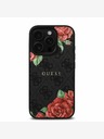 Guess Guess PU Leather 4G Roses MagSafe Zadní Kryt pro iPhone 16 Pro Max Black