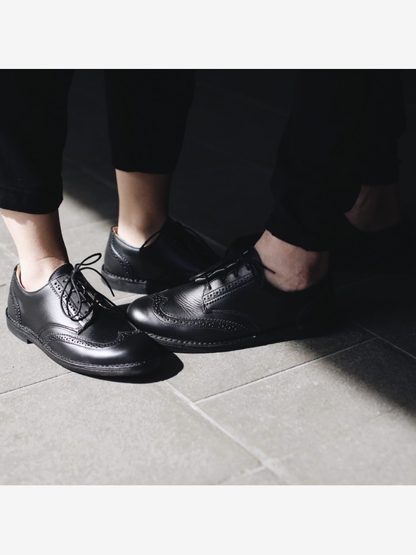 Vasky Dámské černé kožené polobotky - jarní / podzimní boty, obuv Vasky Brogue Low Noir