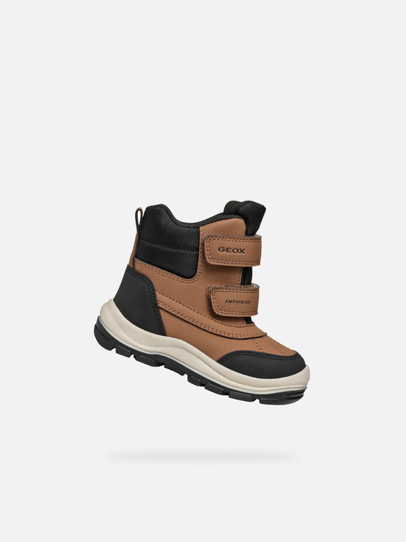 Geox Hnědá chlapecká zimní obuv Geox Flanfil  B Abx