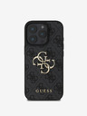 Guess Guess PU 4G Metal Logo Zadní Kryt pro iPhone 16 Pro Grey