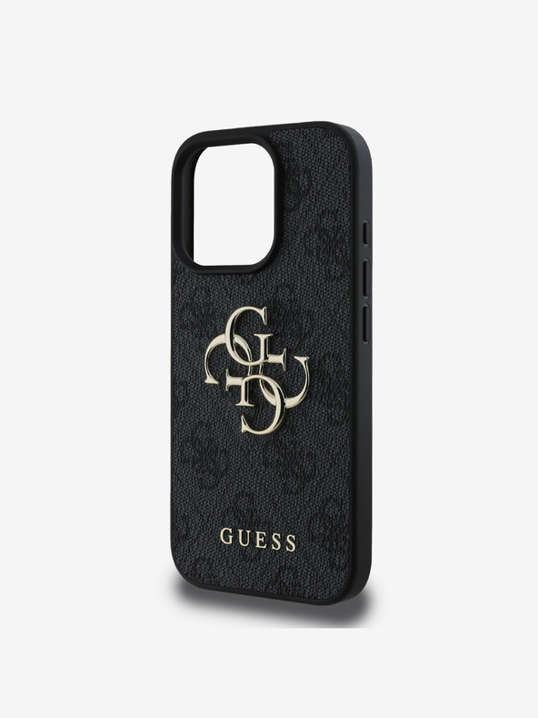 Guess Guess PU 4G Metal Logo Zadní Kryt pro iPhone 16 Pro Grey