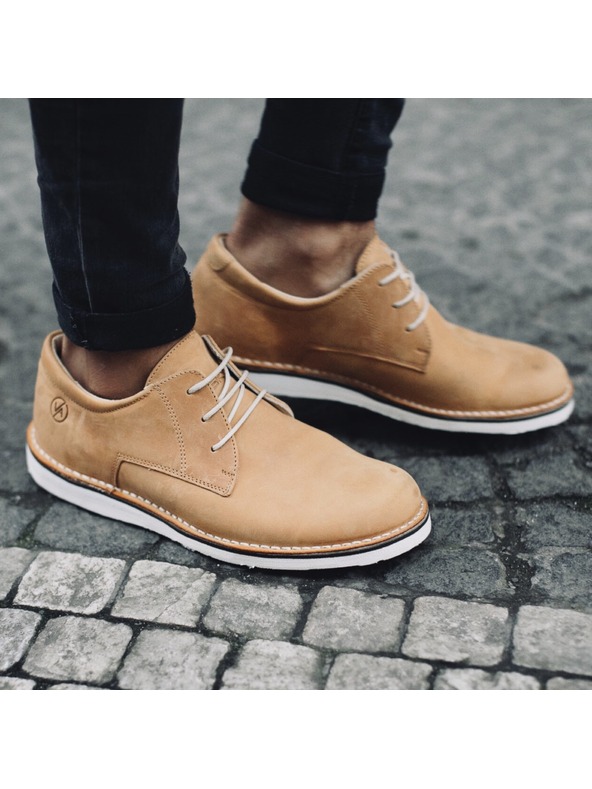 Vasky Dámské kožené polobotky světle hnědé - jarní / podzimní boty Flexiko