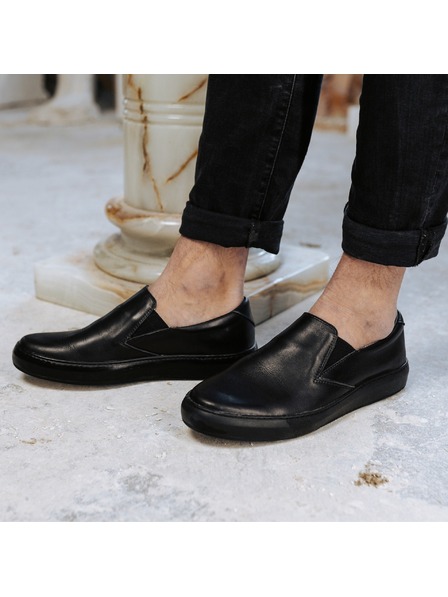 Vasky Dámské kožené slip on černé - jarní / podzimní boty VASKY