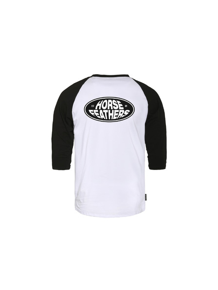 Horsefeathers Triko Dynamo Raglan - white/black HORSEFEATHERS